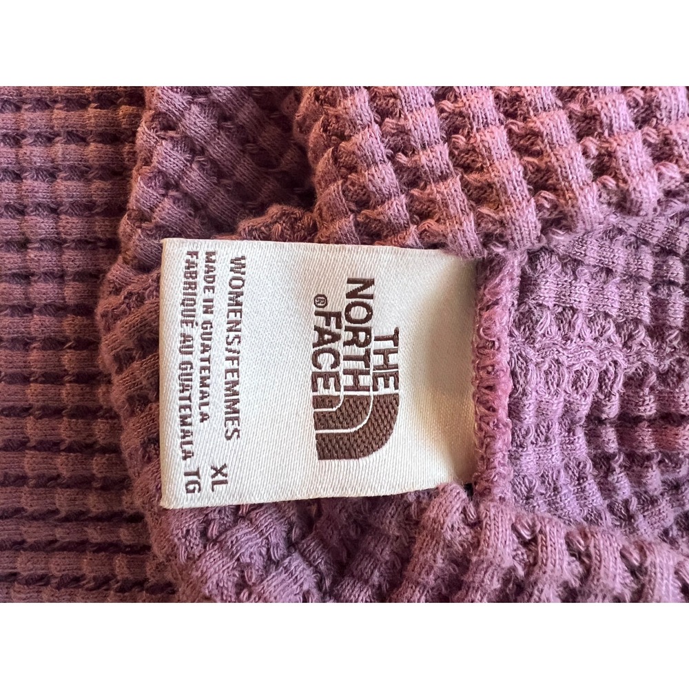 The North Face Womens XL Waffle Knit Pullover Mock Neck Sweater Purple - Picture 3 of 8